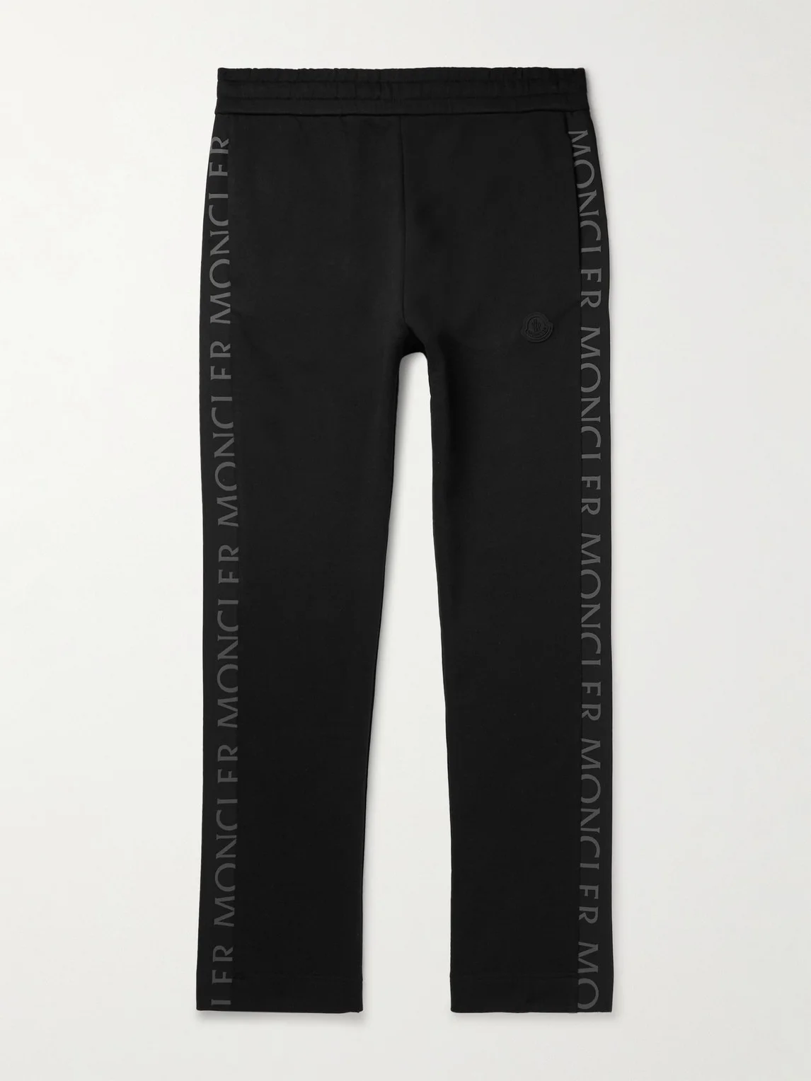 Slim-Fit Logo-Print Shell-Trimmed Cotton-Jersey Sweatpants - 1