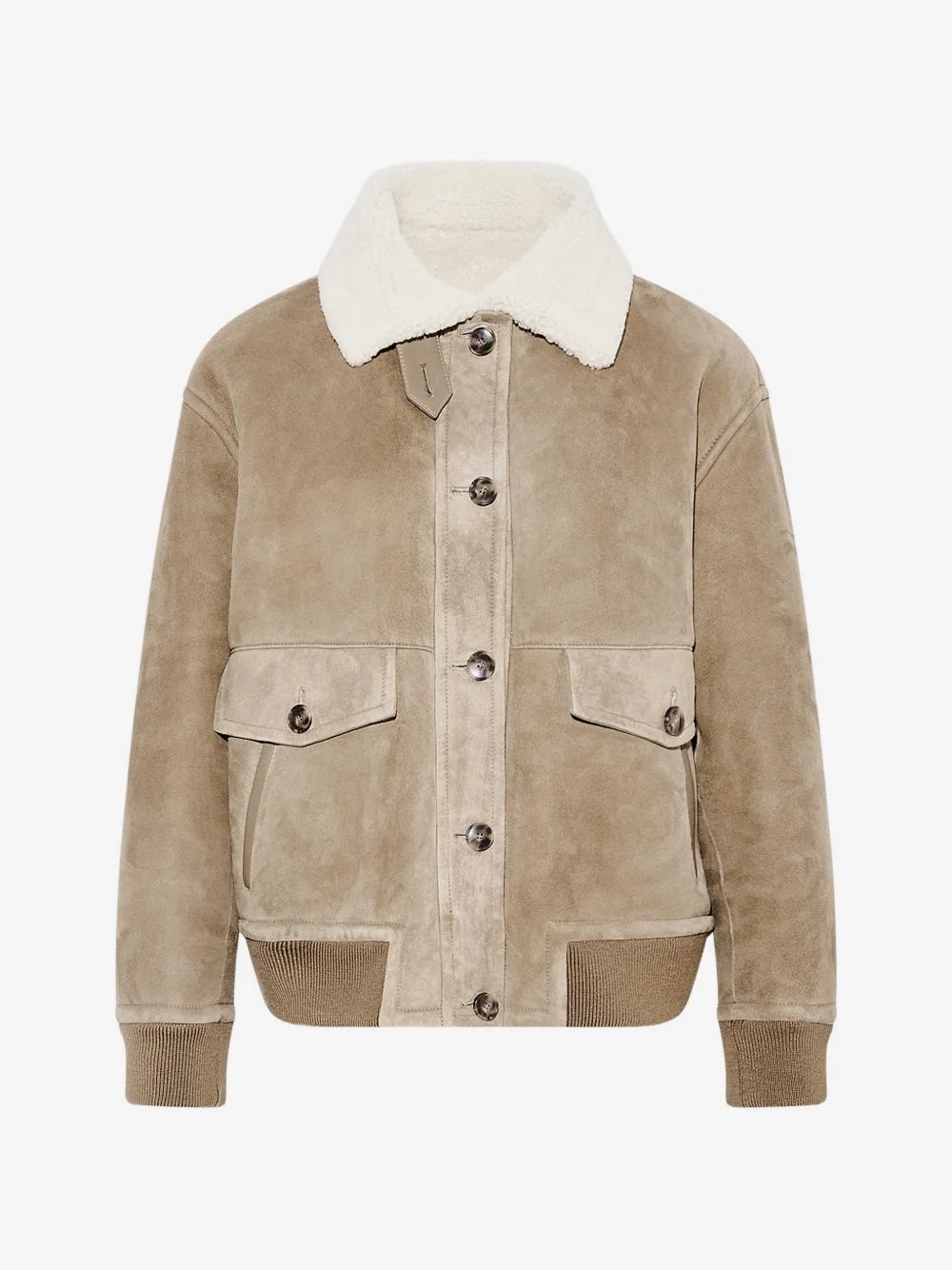 lamb shearling bomber jacket - 1