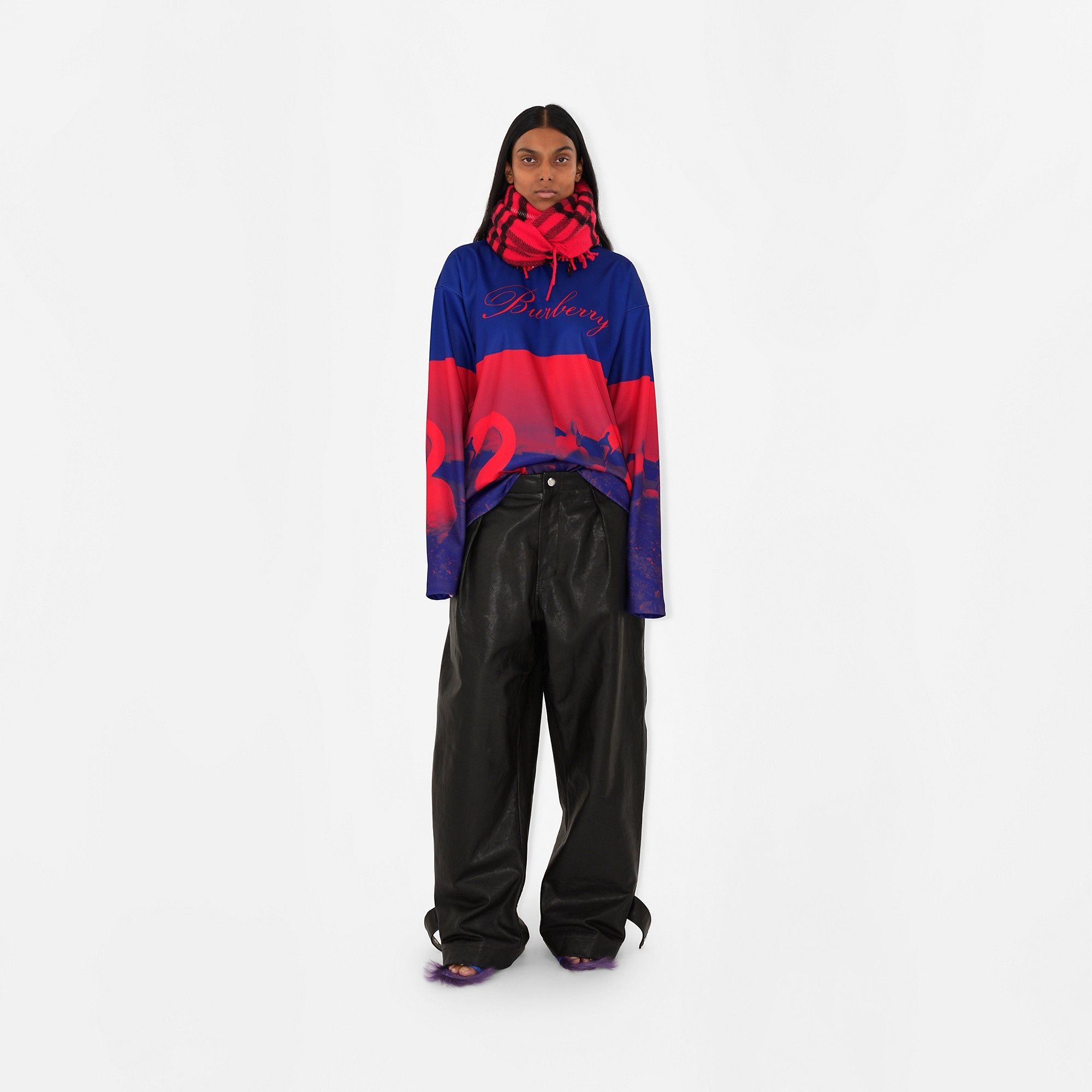 Check Wool Cashmere Scarf - 4