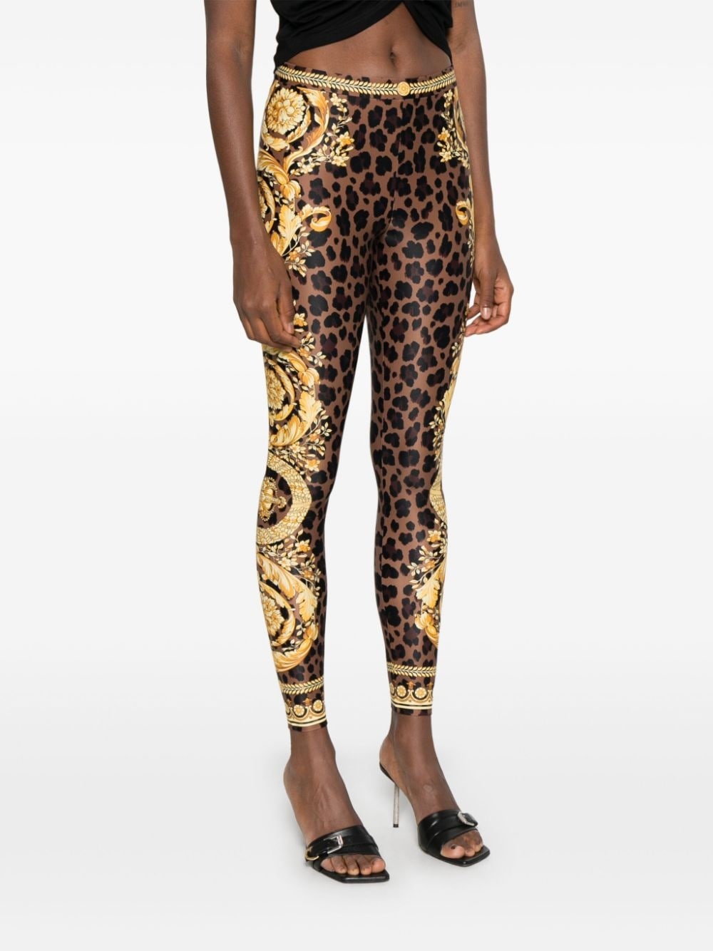 Barocco-print leggings - 3