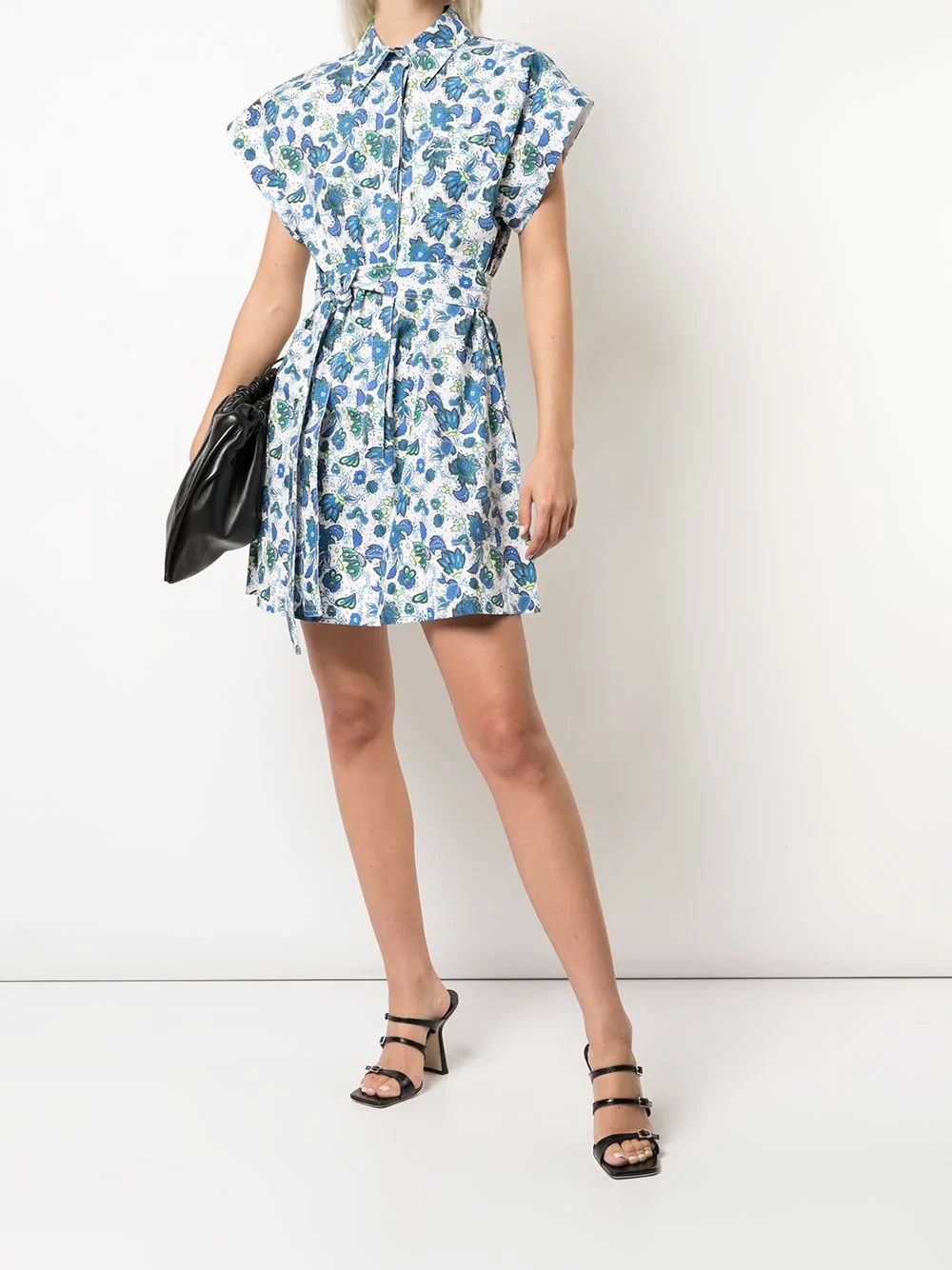 floral-print shirt dress - 2