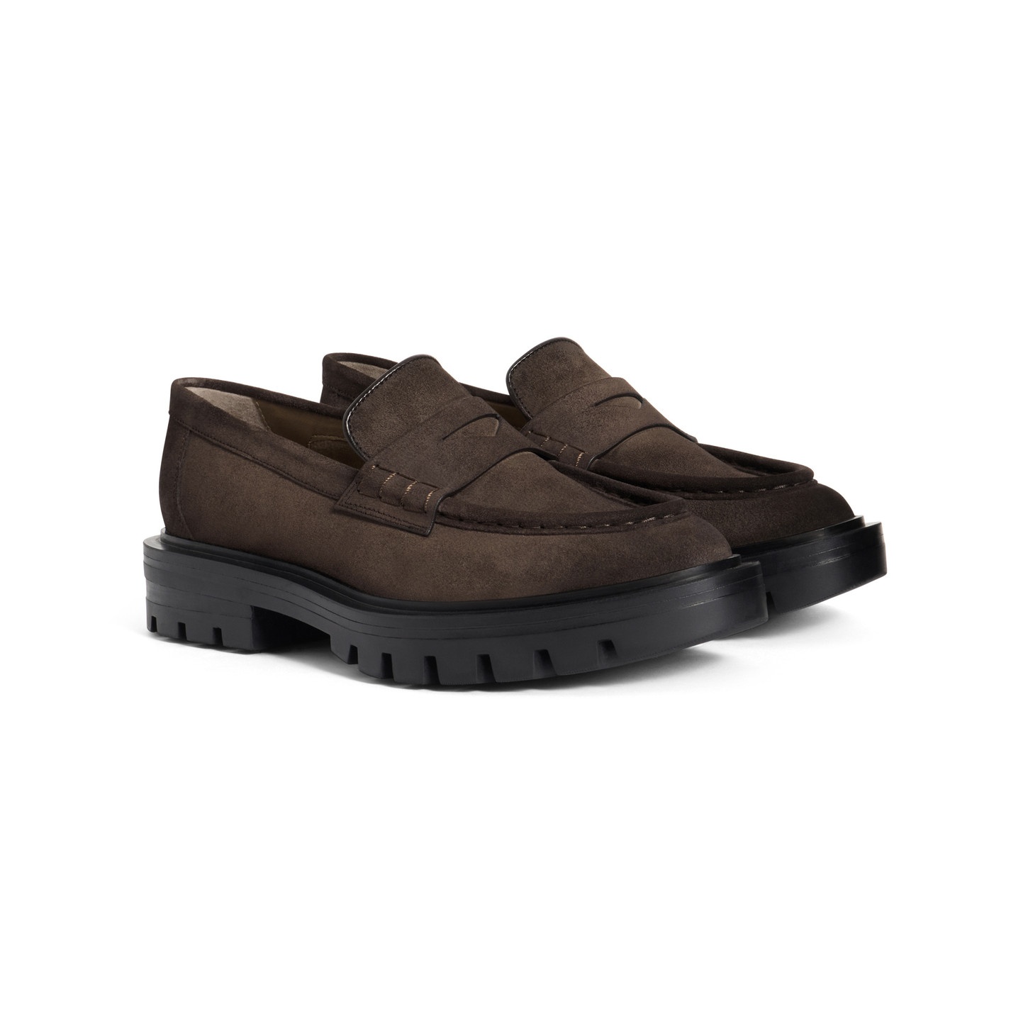 Women’s dark brown suede penny loafer - 2