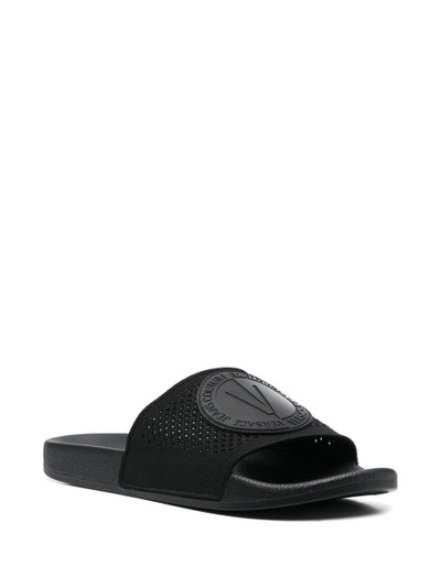 VERSACE JEANS COUTURE logo-patch flat slides outlook