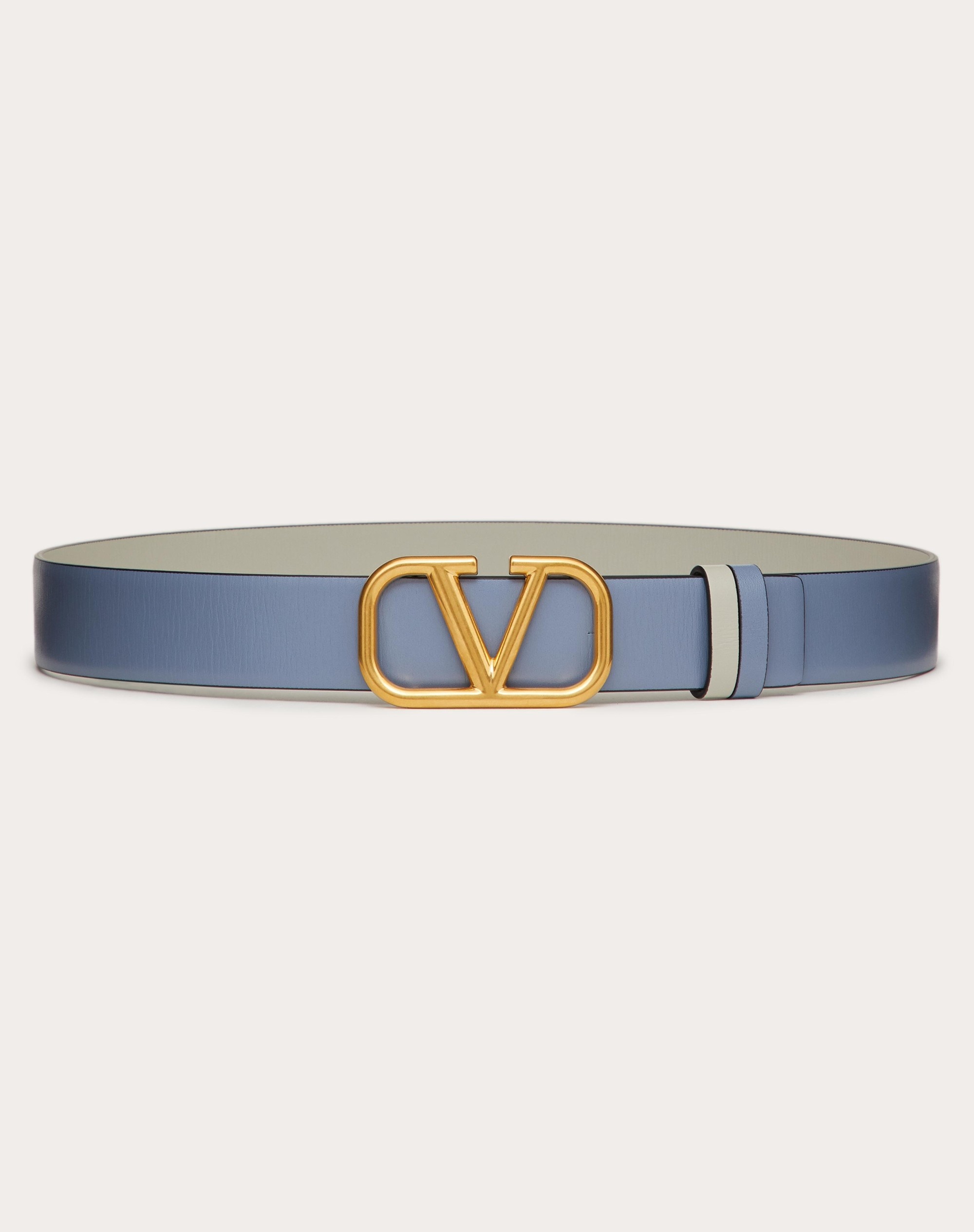 Buy Valentino Vlogo Signature Belt In Glossy Calfskin 30mm On Sale