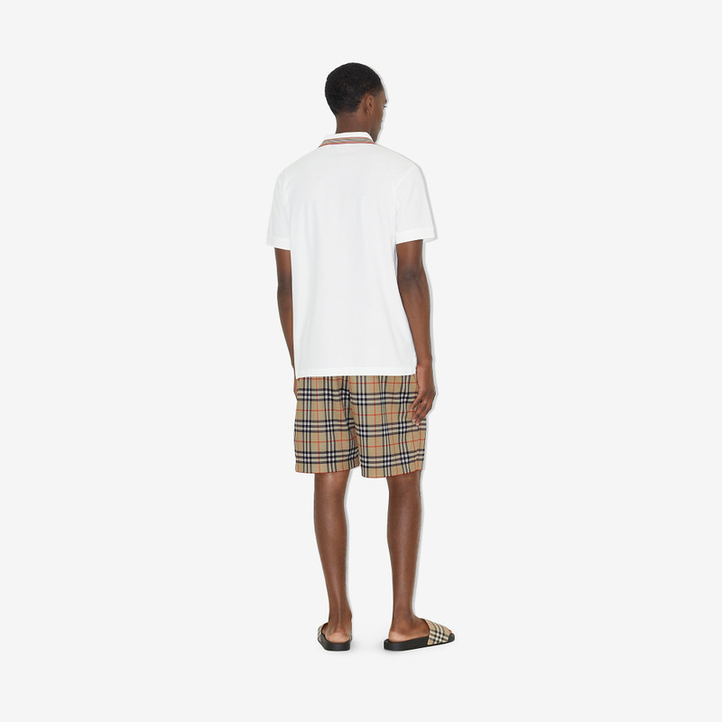 Icon Stripe Collar Cotton Piqué Polo Shirt 4