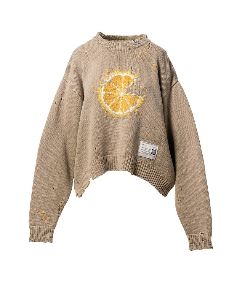 Orange Jacquard Knit Sweater 19