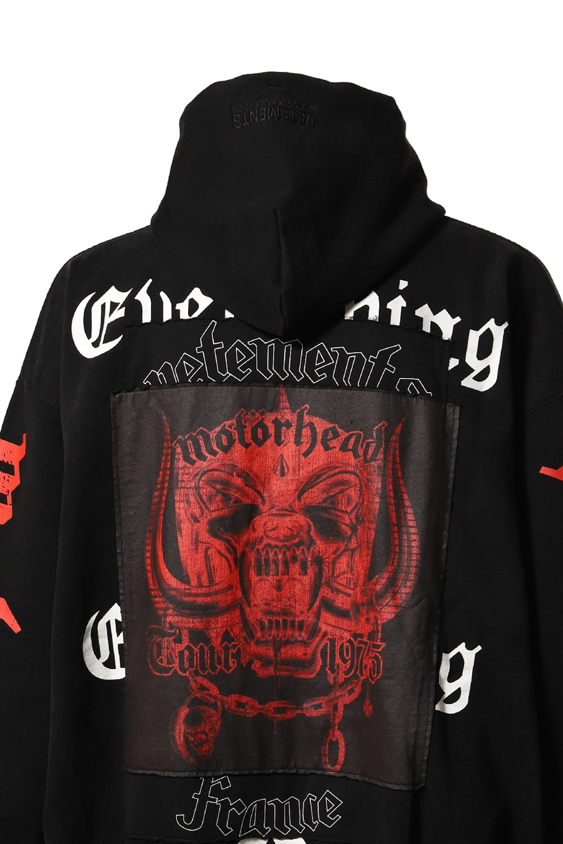 トップス VETEMENTS 24SS Motorhead Patch Hoodie Vetements Men's Motorhead Patched Hoody in Black Vetements