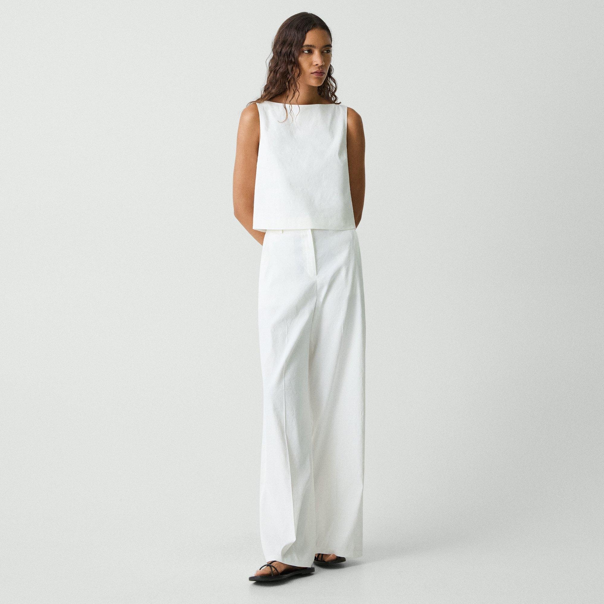 Sleeveless Boatneck Top in Good Linen - 6