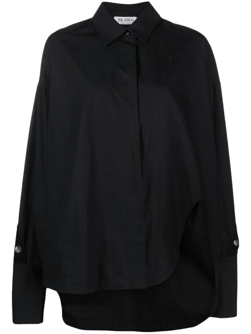 logo-stud cotton shirt 1