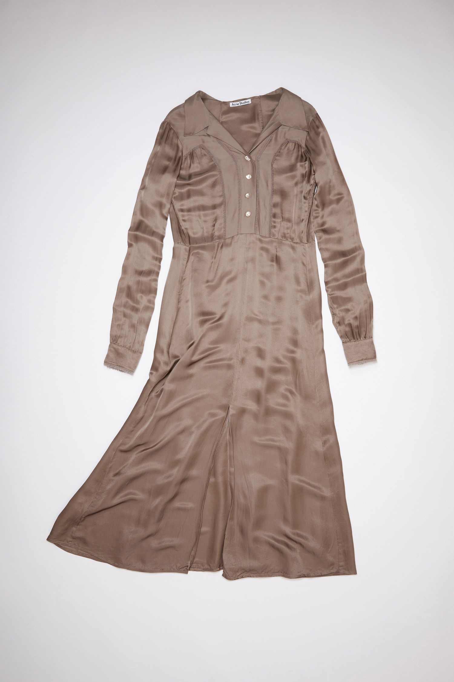 Long sleeve dress - Mink brown - 5