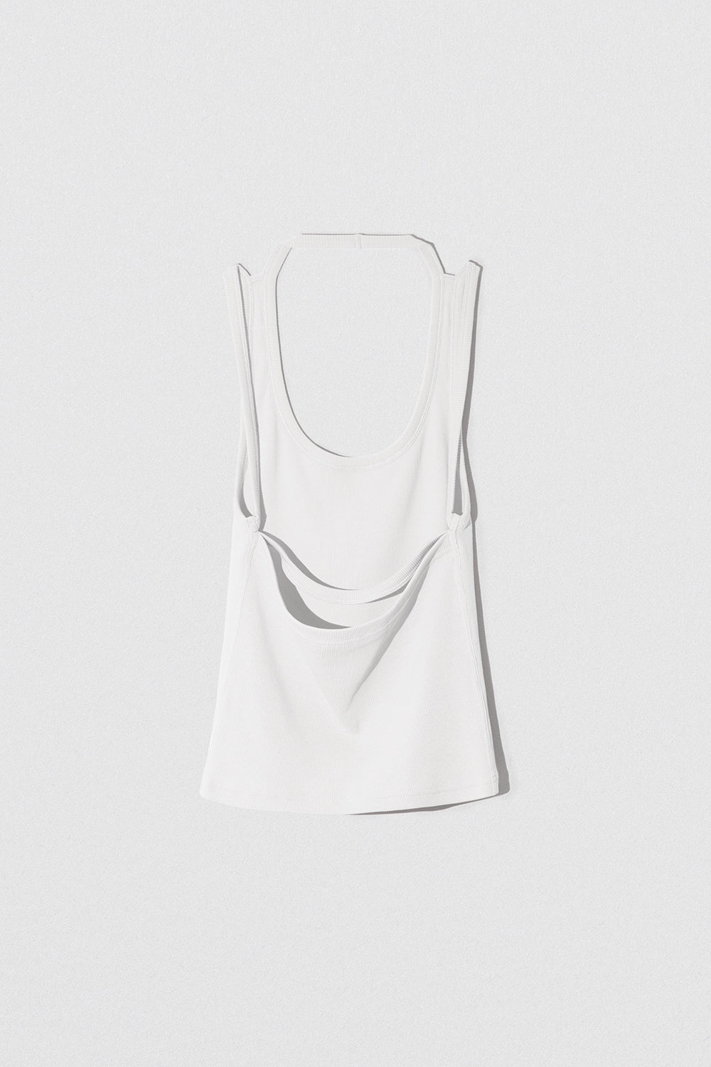 BLANK TANK TOP NATURAL WHITE COTTON RIB - 3