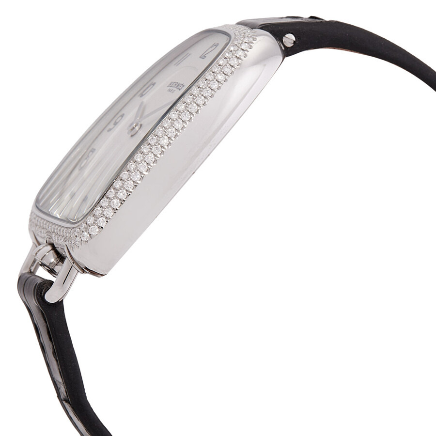 Hermes Galop Midsize Quartz Diamond Silver Dial Ladies Watch 047886WW00 - 2