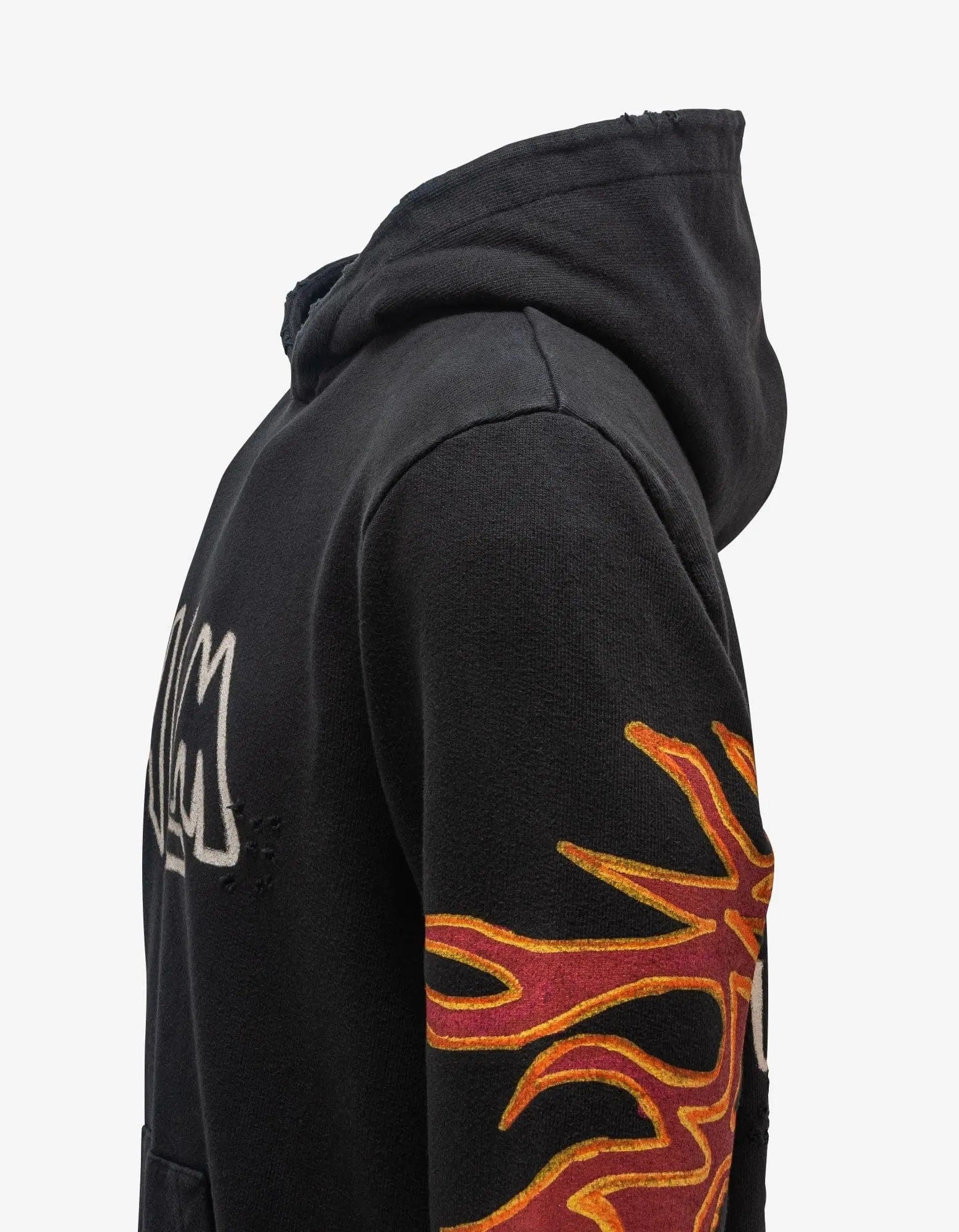 Palm Angels Black Graffiti Flames Hoodie - 3