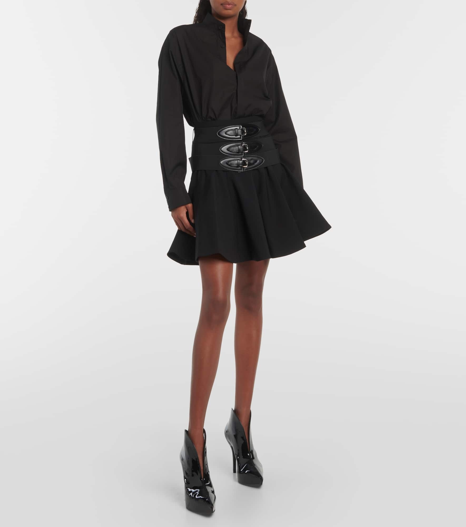 Belted wool miniskirt - 2