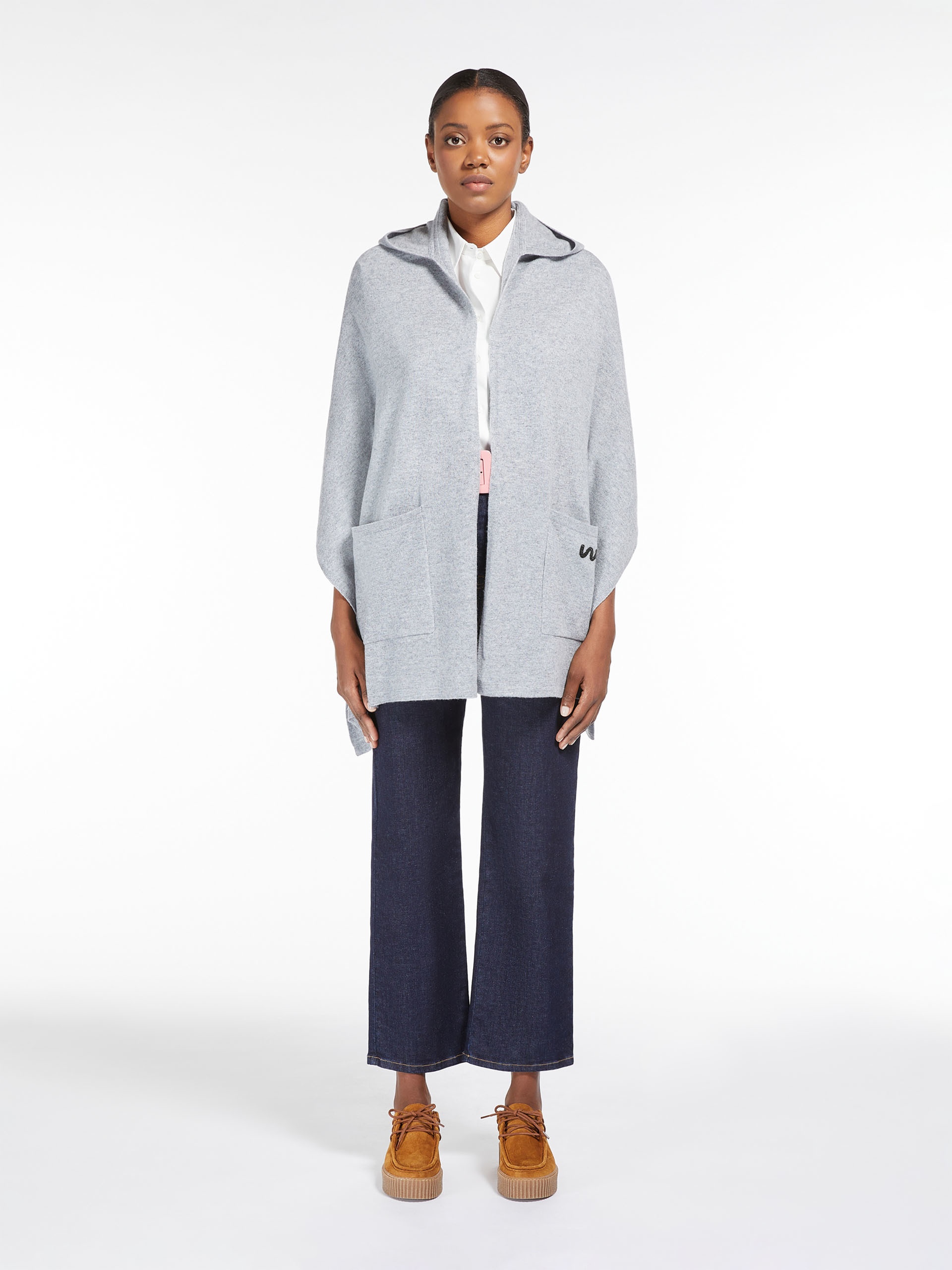 DELFINO Hooded cashmere shawl - 3