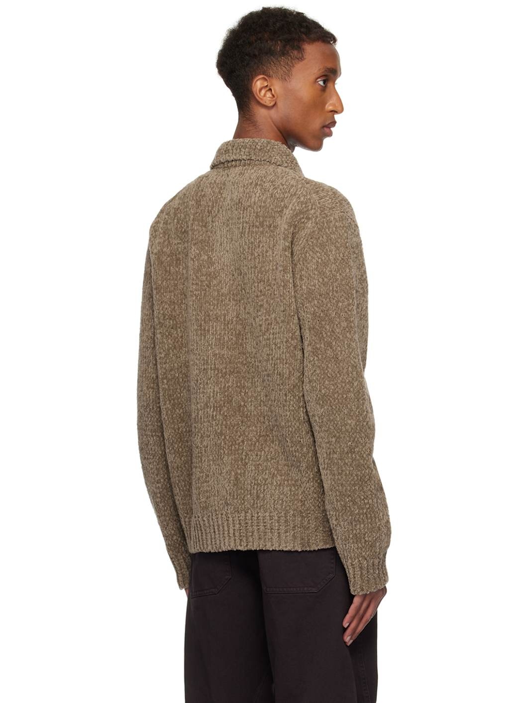 Khaki Wool Cardigan - 3