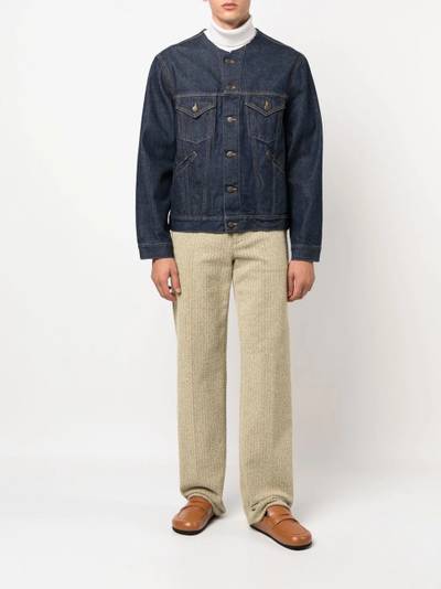 Maison Margiela collarless denim jacket outlook