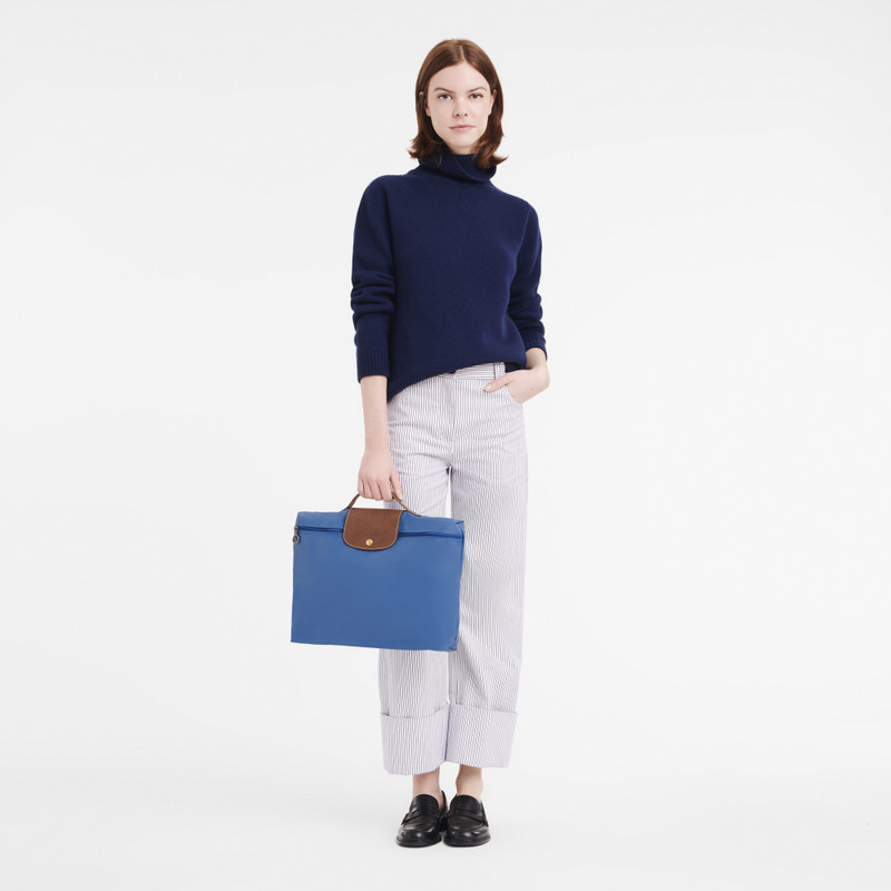 Longchamp Le Pliage Original S Briefcase Cobalt - Recycled canvas outlook
