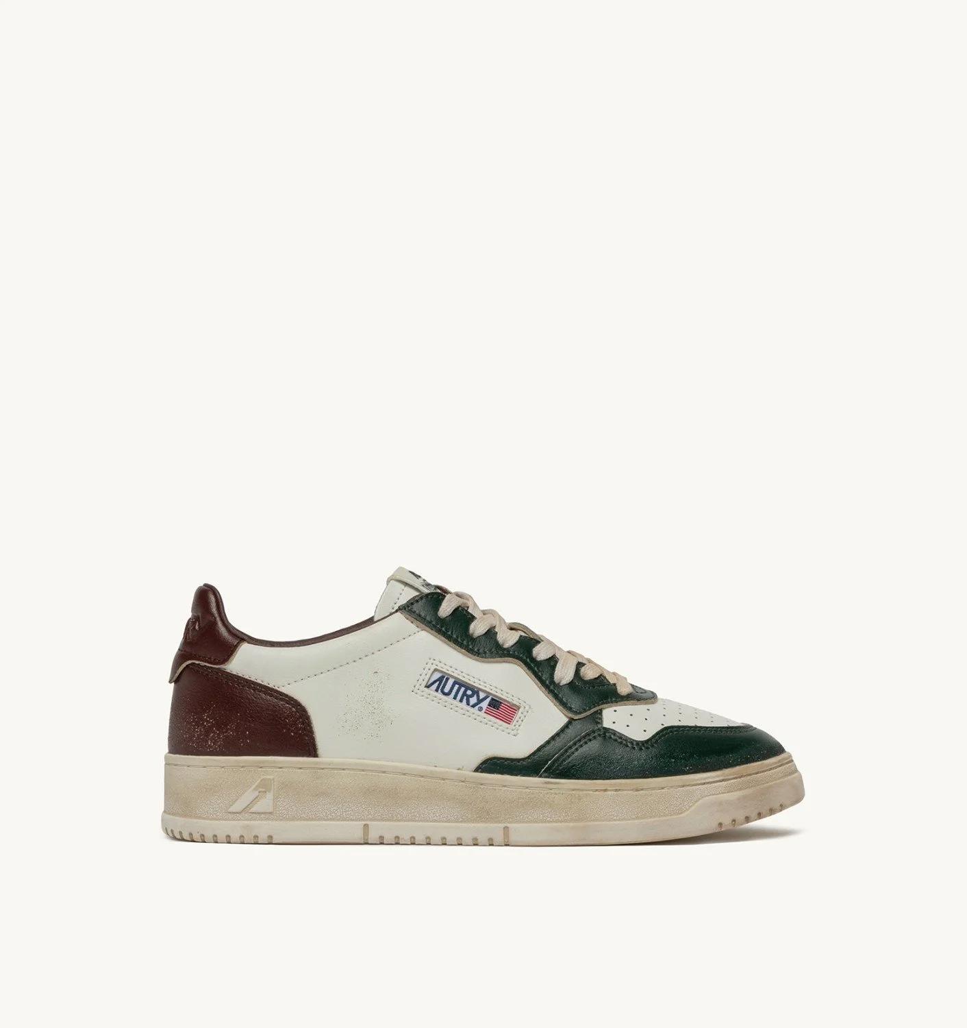 MEDALIST LOW SNEAKERS SUPER VINTAGE IN WHITE PINE GROVE AND RUM RAISIN LEATHER - 1