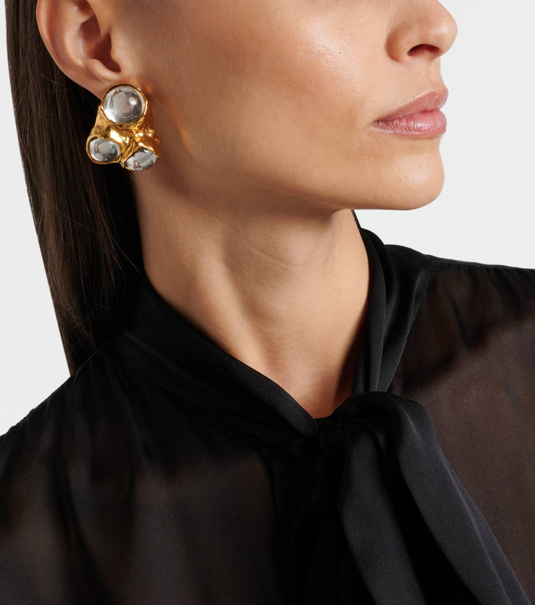 Bubble embellished clip-on earrings - 3