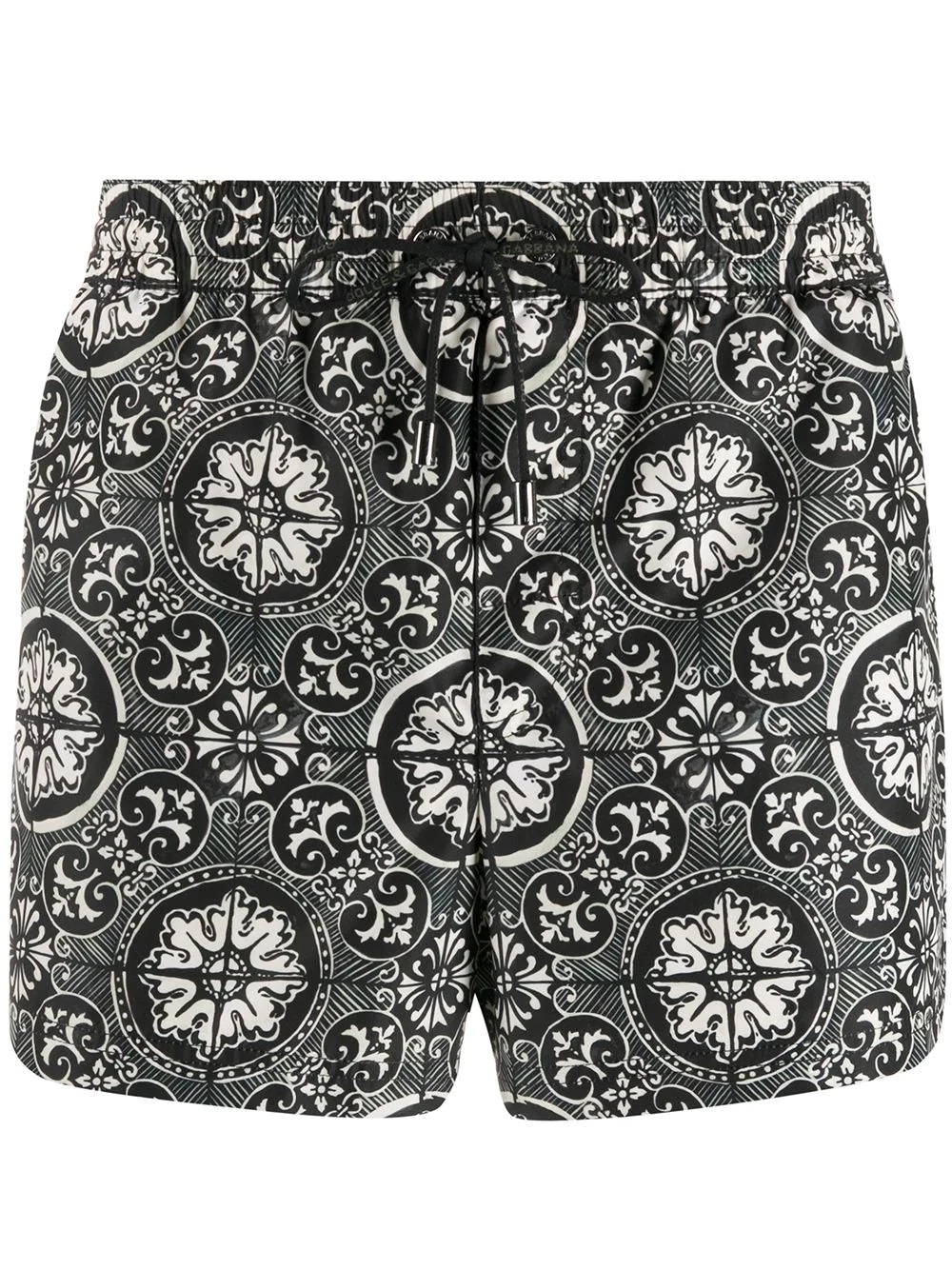 tile print swim shorts - 1