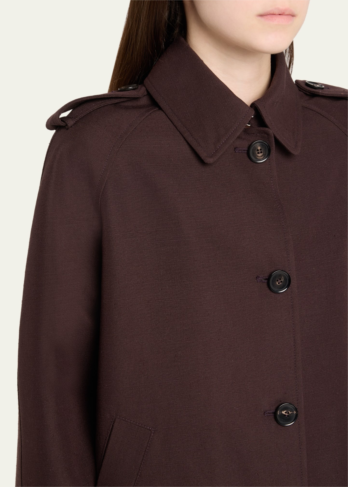 Dave Button Down Wool Silk Short Jacket - 5
