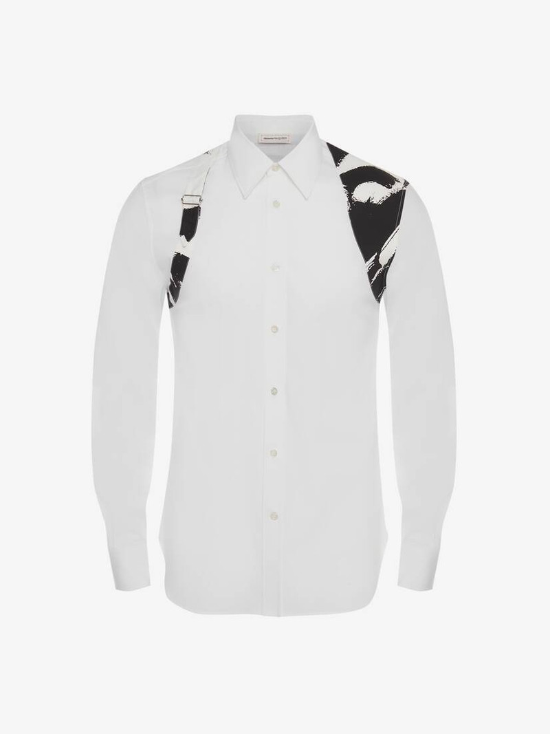 Mcqueen Graffiti Harness Shirt in White 1