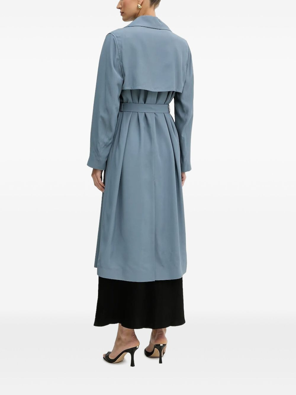 belted panelled trench coat - 3