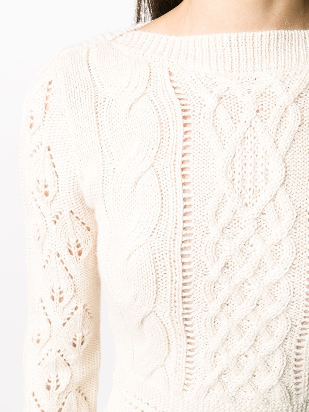 pointelle-knit sweater  - 5