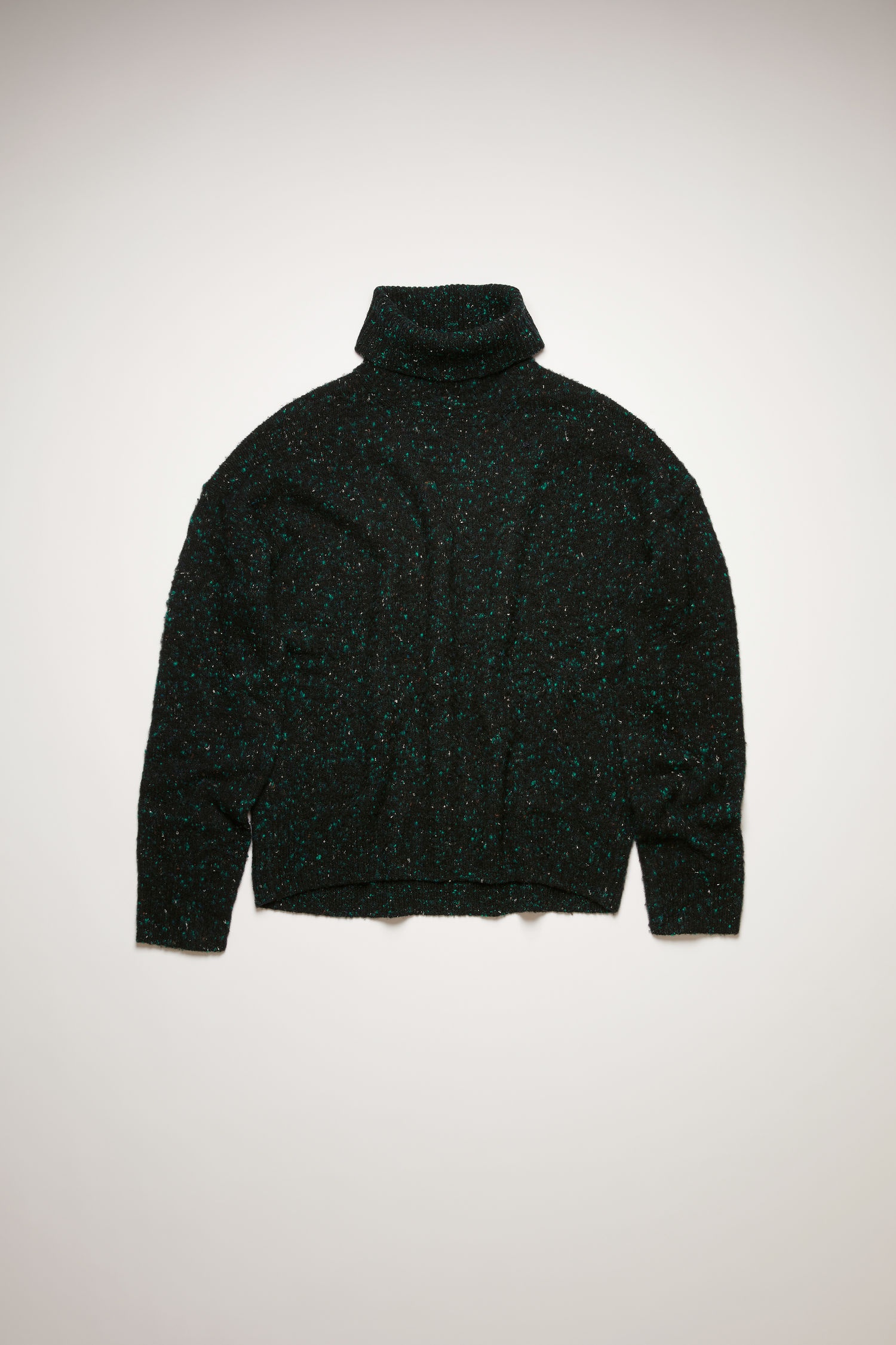 Flecked high-neck sweater black/green - 1