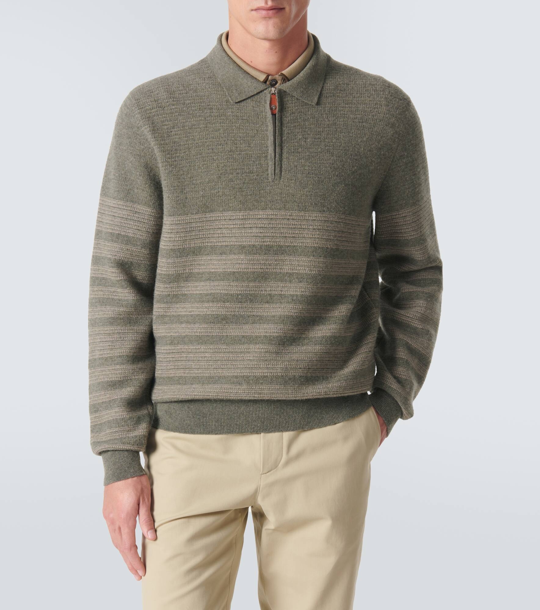 Oggebbio wool and cotton polo sweater - 3