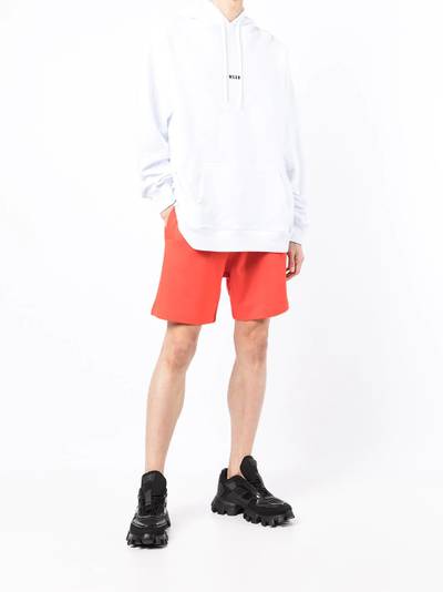 MSGM logo-print cotton hoodie outlook