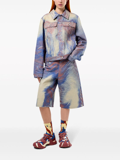 CAMPERLAB swirl-print denim shorts outlook