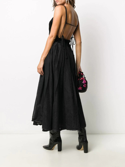 RENLI SU velvet panel midi dress outlook