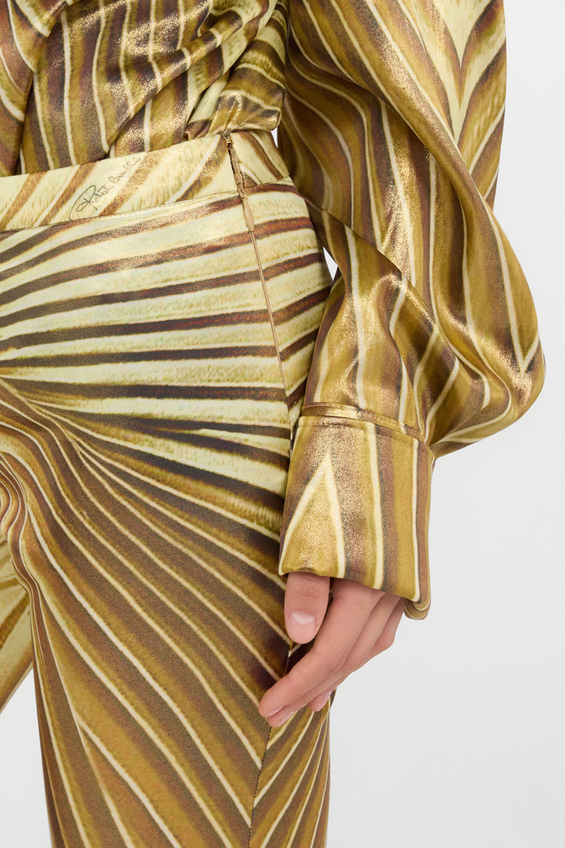Flared Trousers with Ray Of Gold Print 7