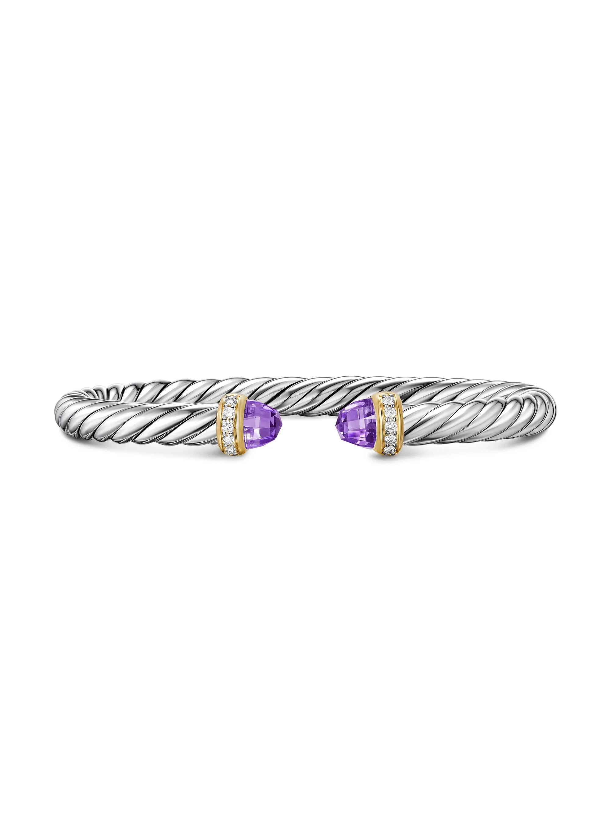 Women's Cable Flex Bracelet in Sterling Silver - Amethyst - 1
