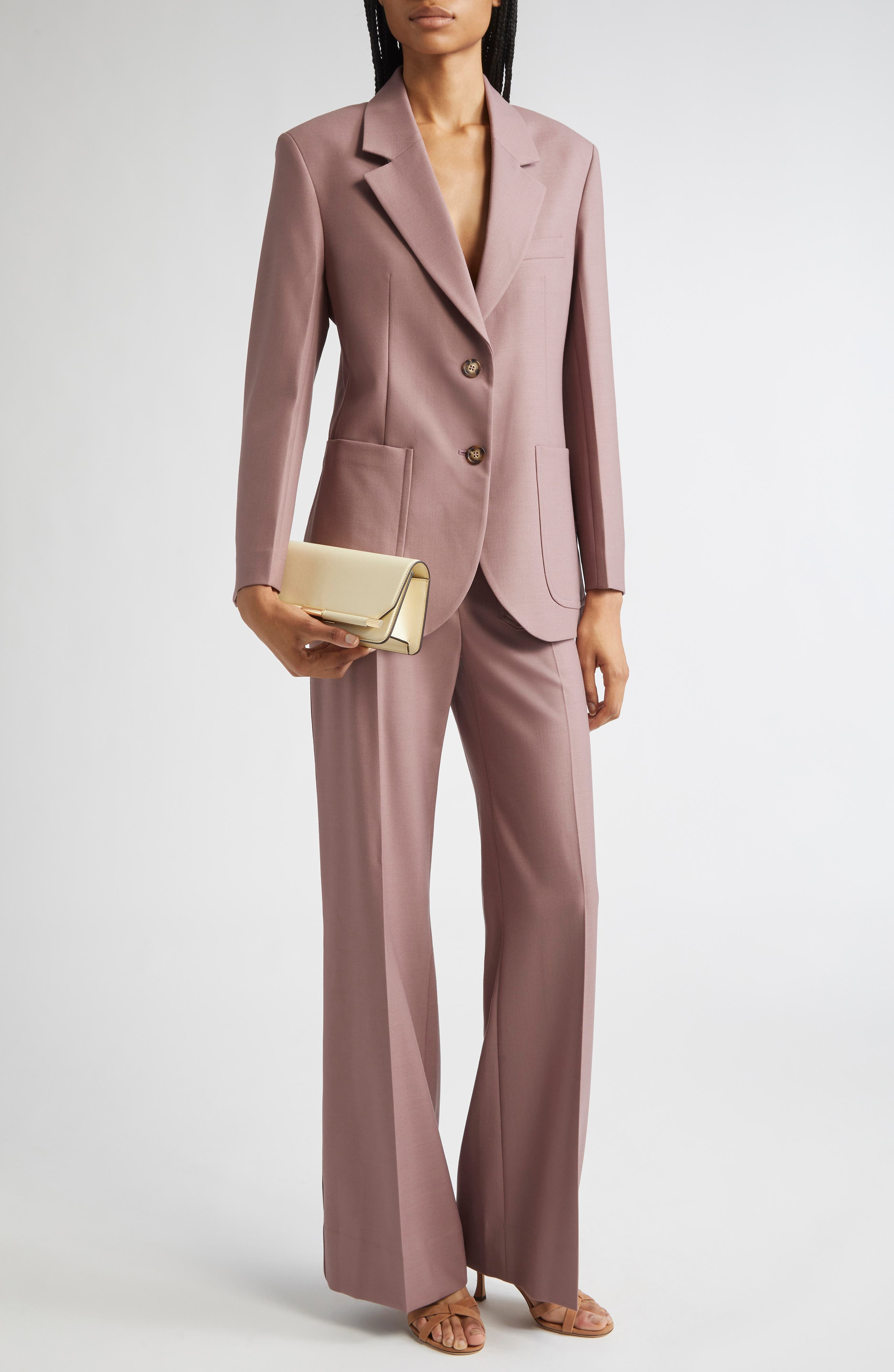 Victoria Beckham Patch Pocket Twill Jacket in Mauve at Nordstrom - 2