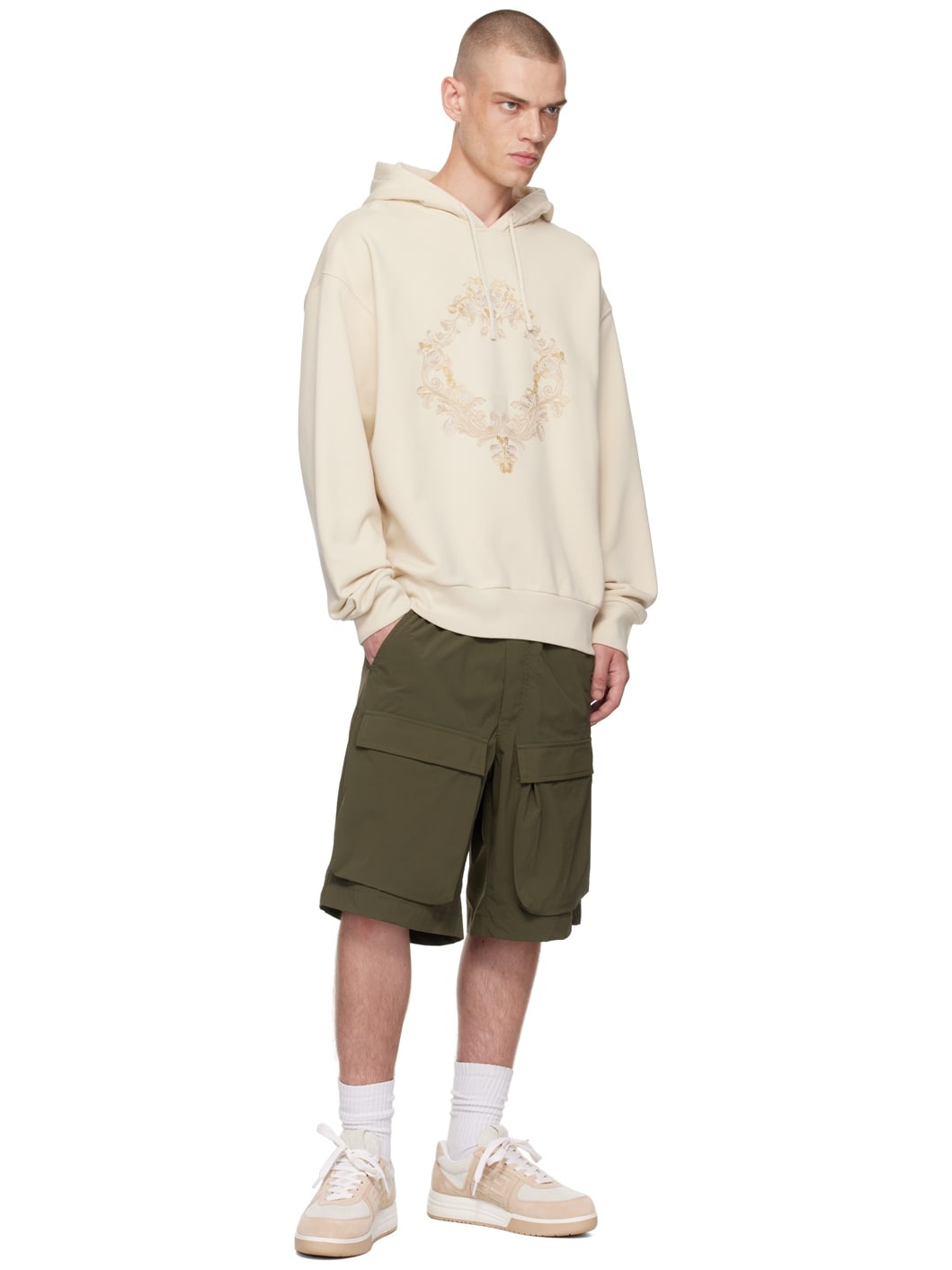 Beige Baroque Hoodie - 4