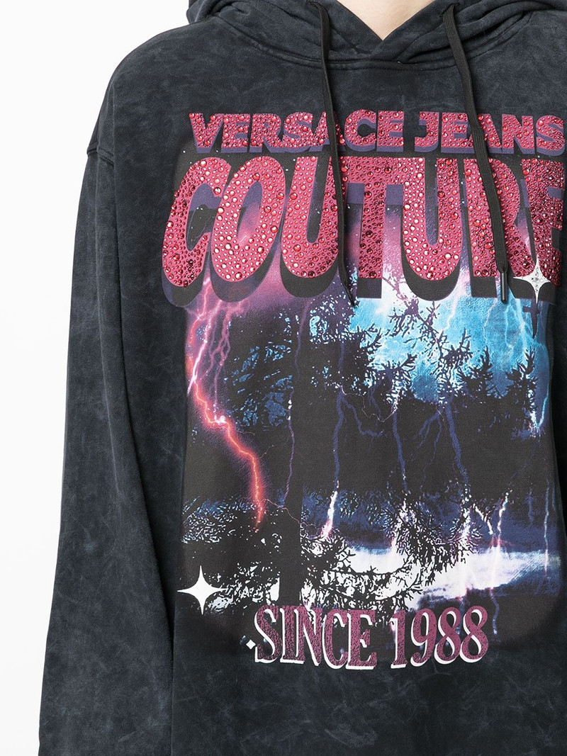 graphic-print cotton hoodie 5