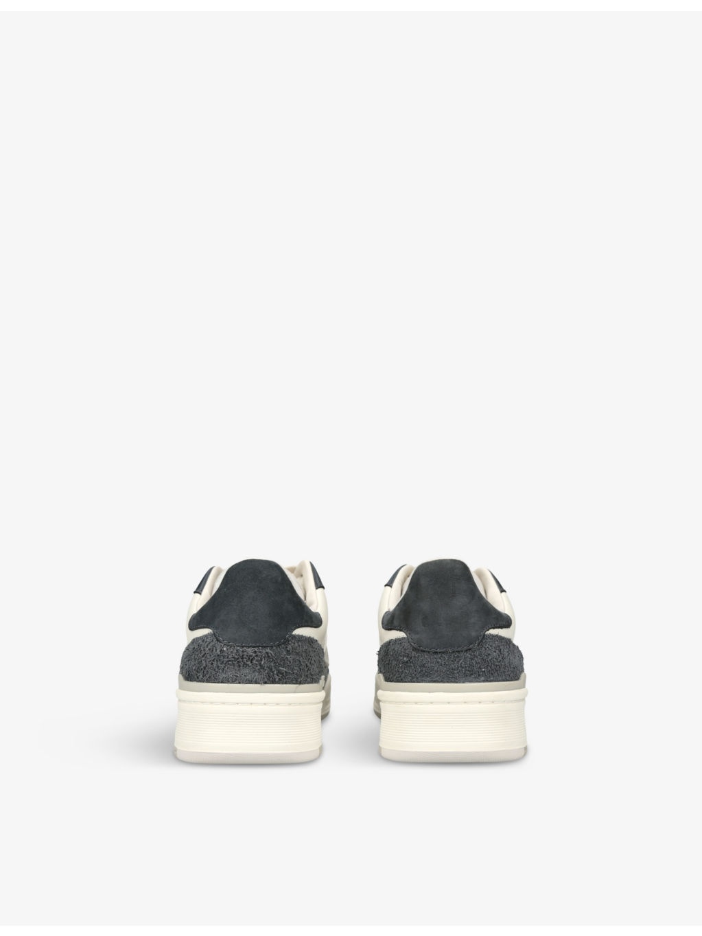 Clay foiled-logo leather and suede low-top trainers - 4