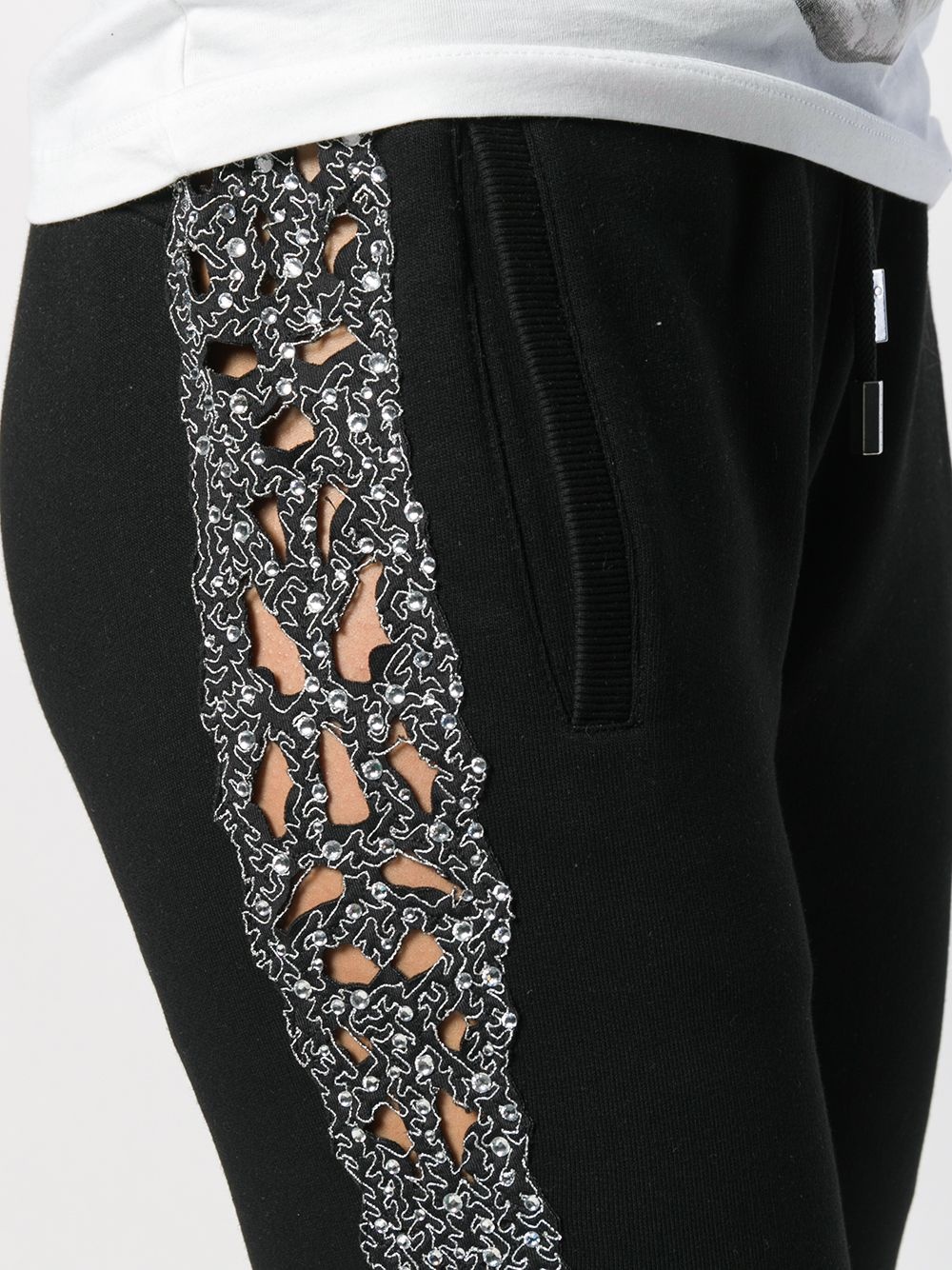 crystal-embellished track pants - 6