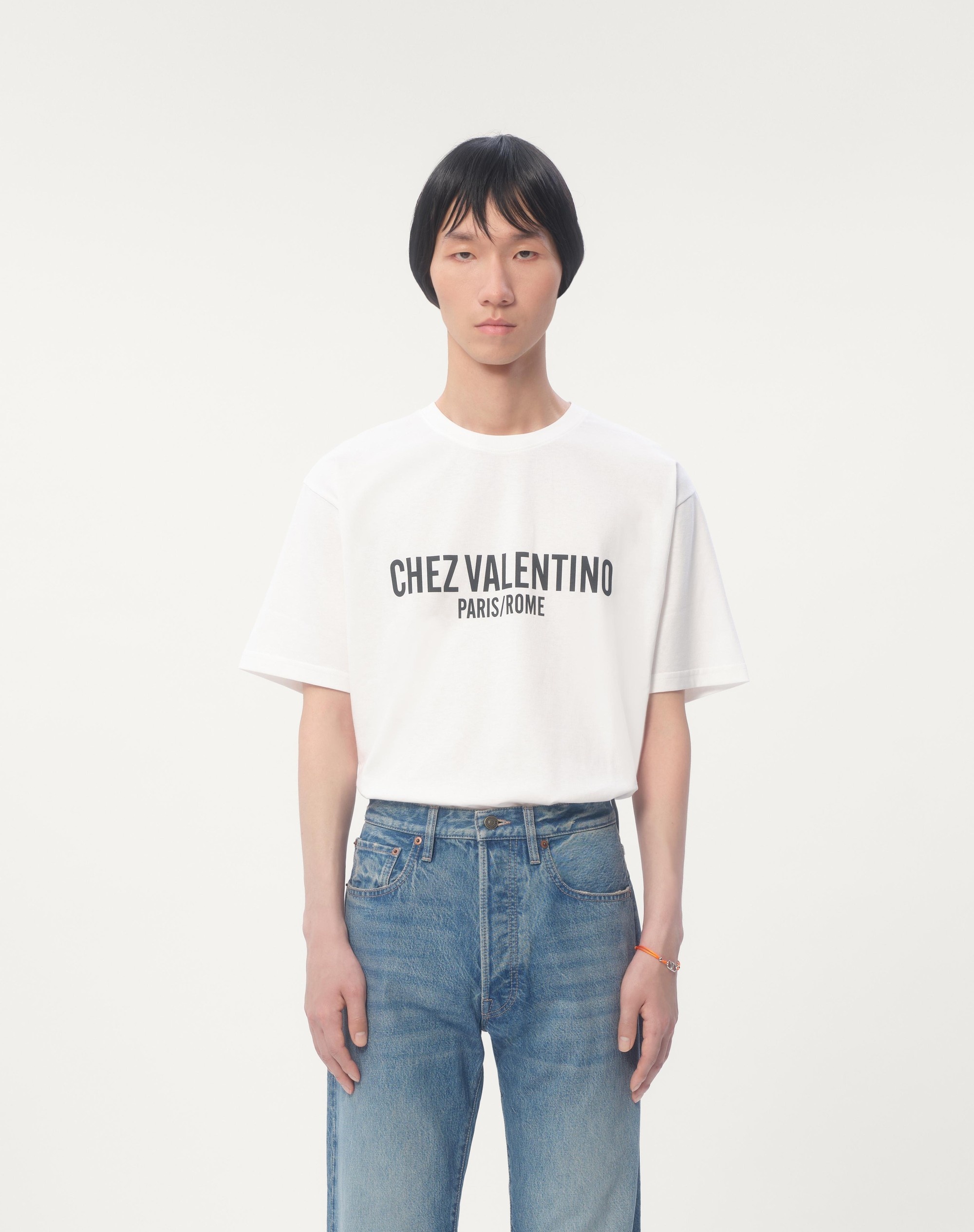 COTTON T-SHIRT WITH CHEZ VALENTINO PRINT - 6