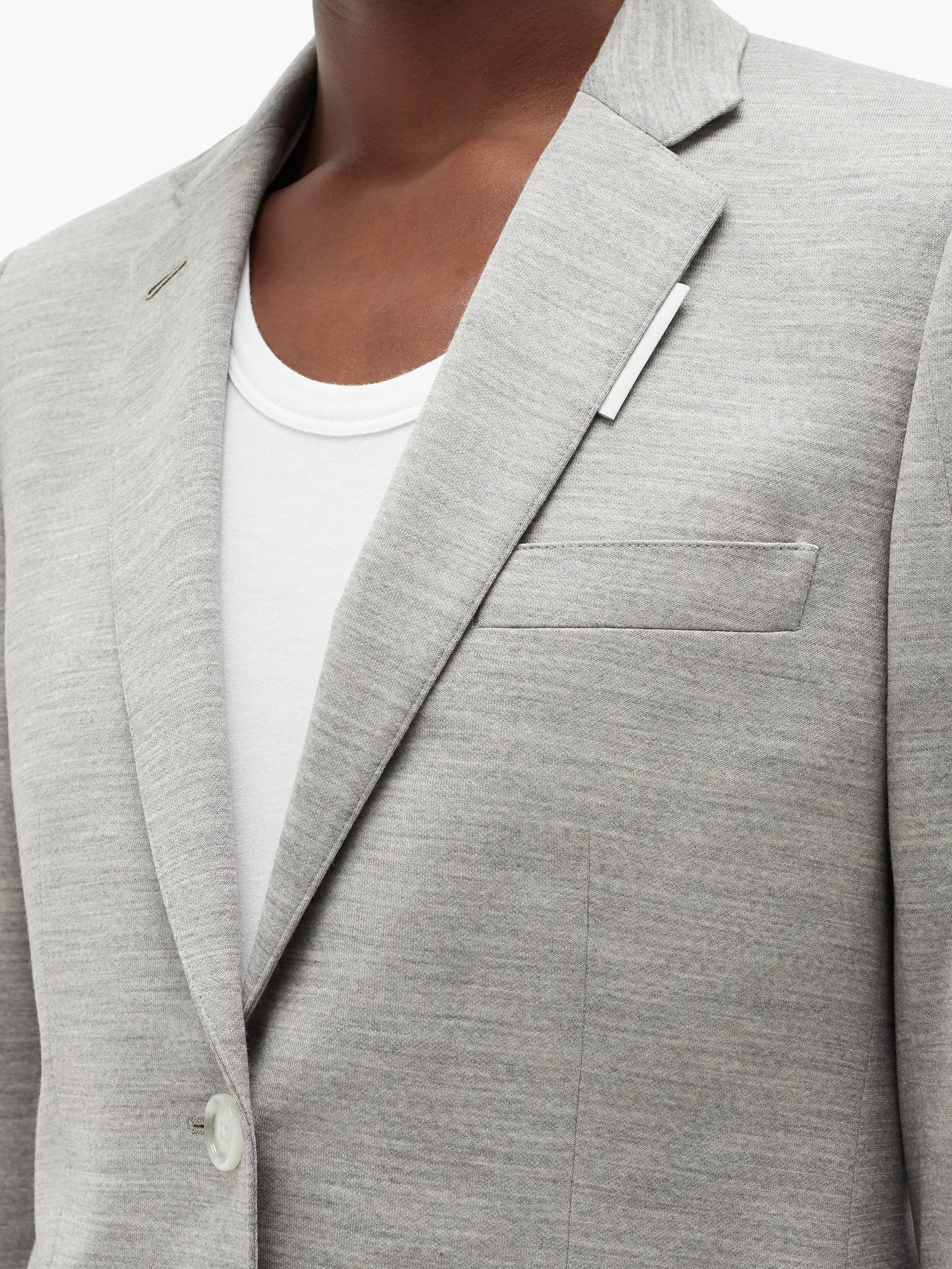 Single-breasted wool-blend jersey jacket - 3