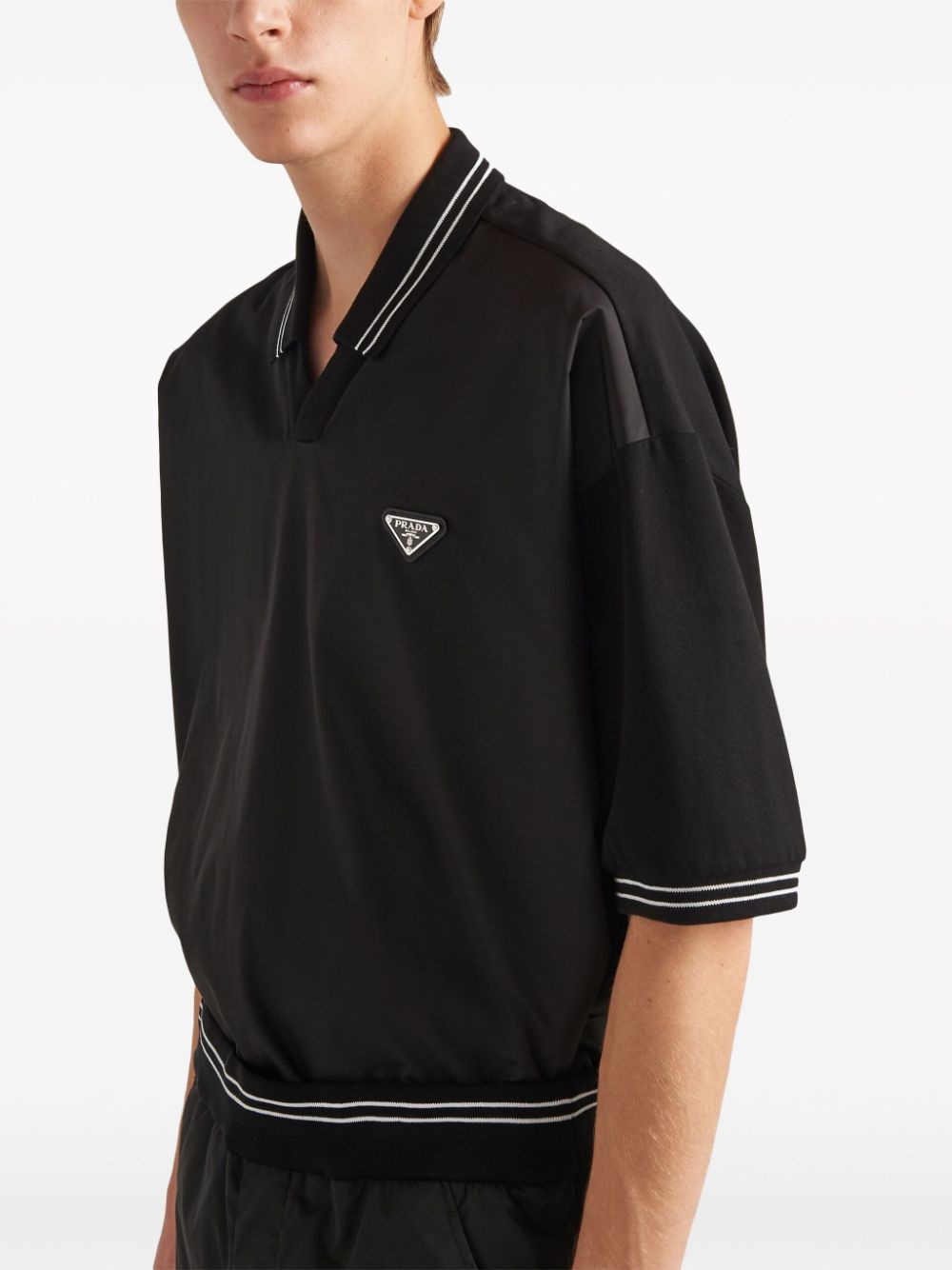 logo-plaque piquÃ©-trim polo shirt - 4