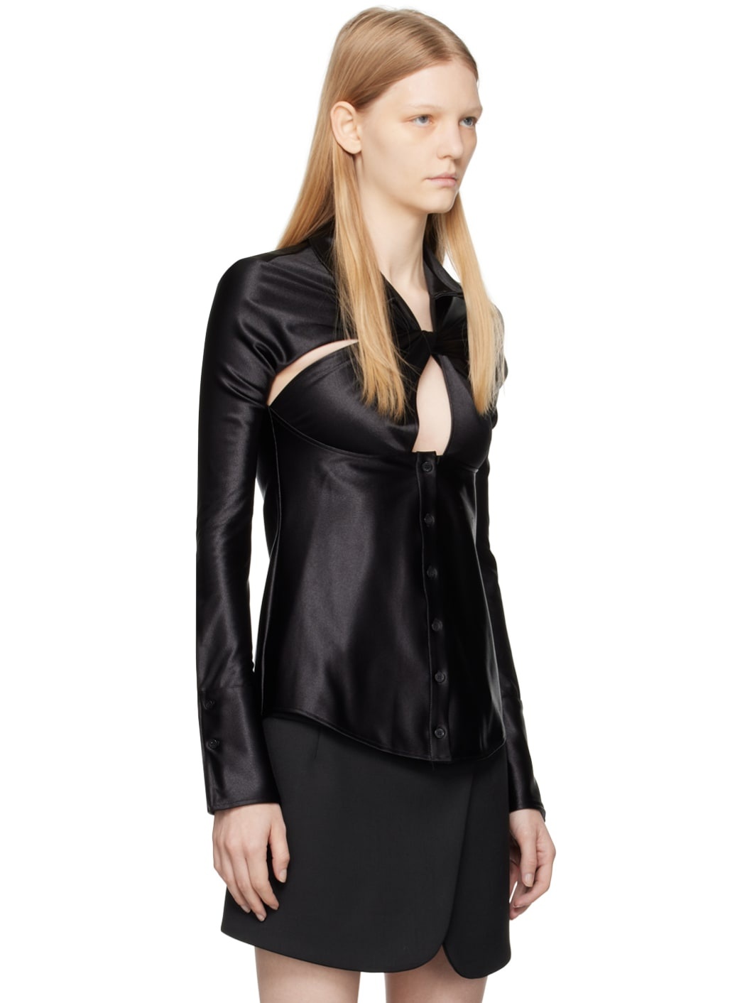 Black Cutout Shirt - 2