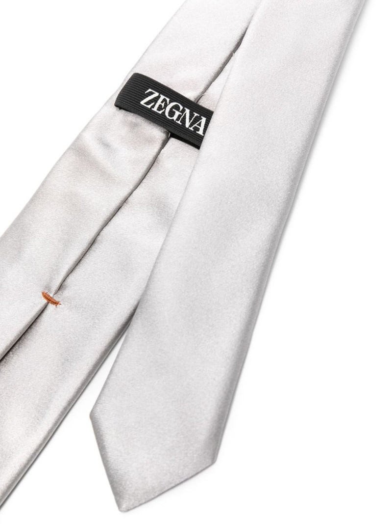 ZEGNA pointed-tip 실크 동점 outlook