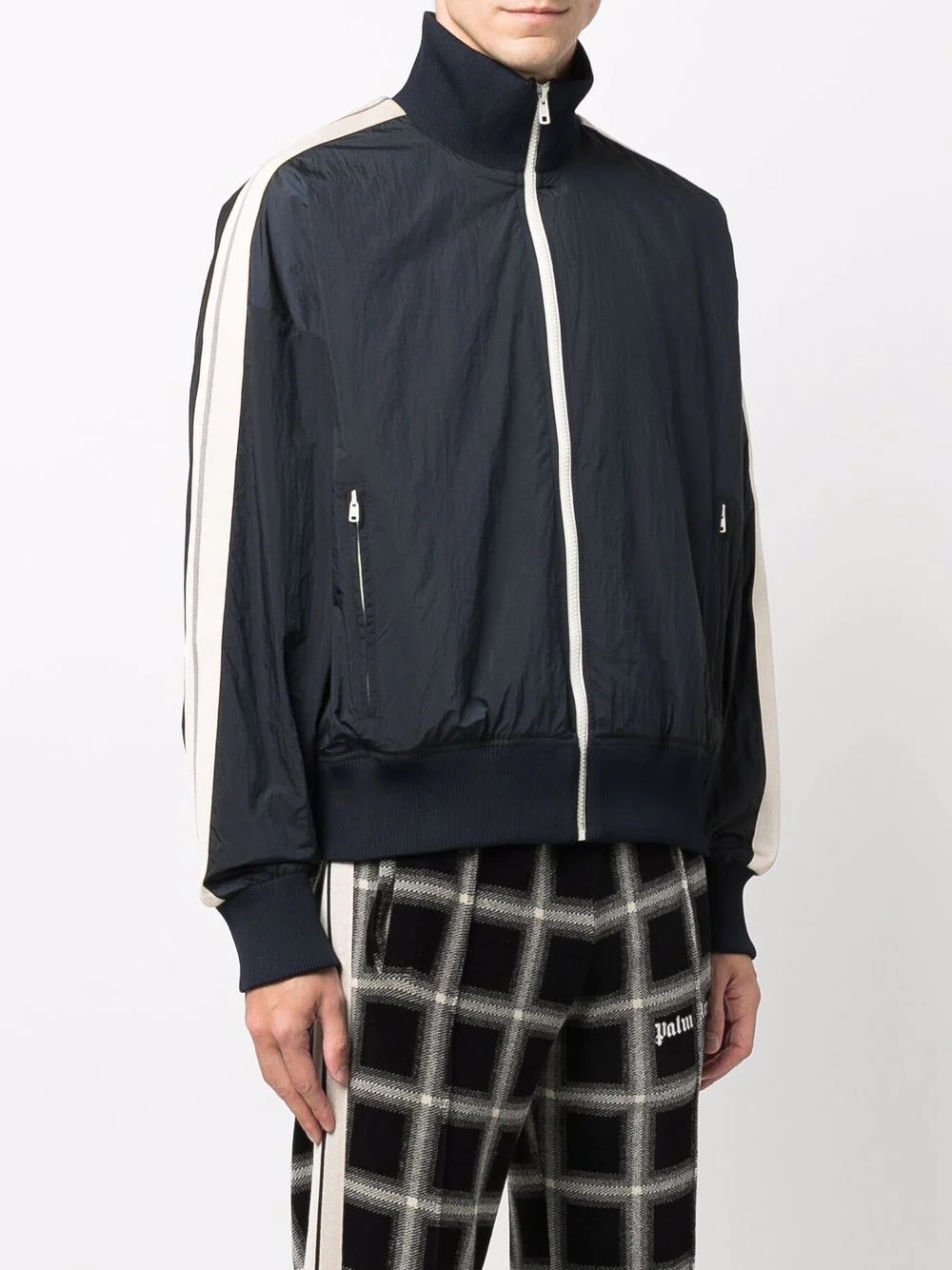 logo-print stripe-trim track jacket - 3