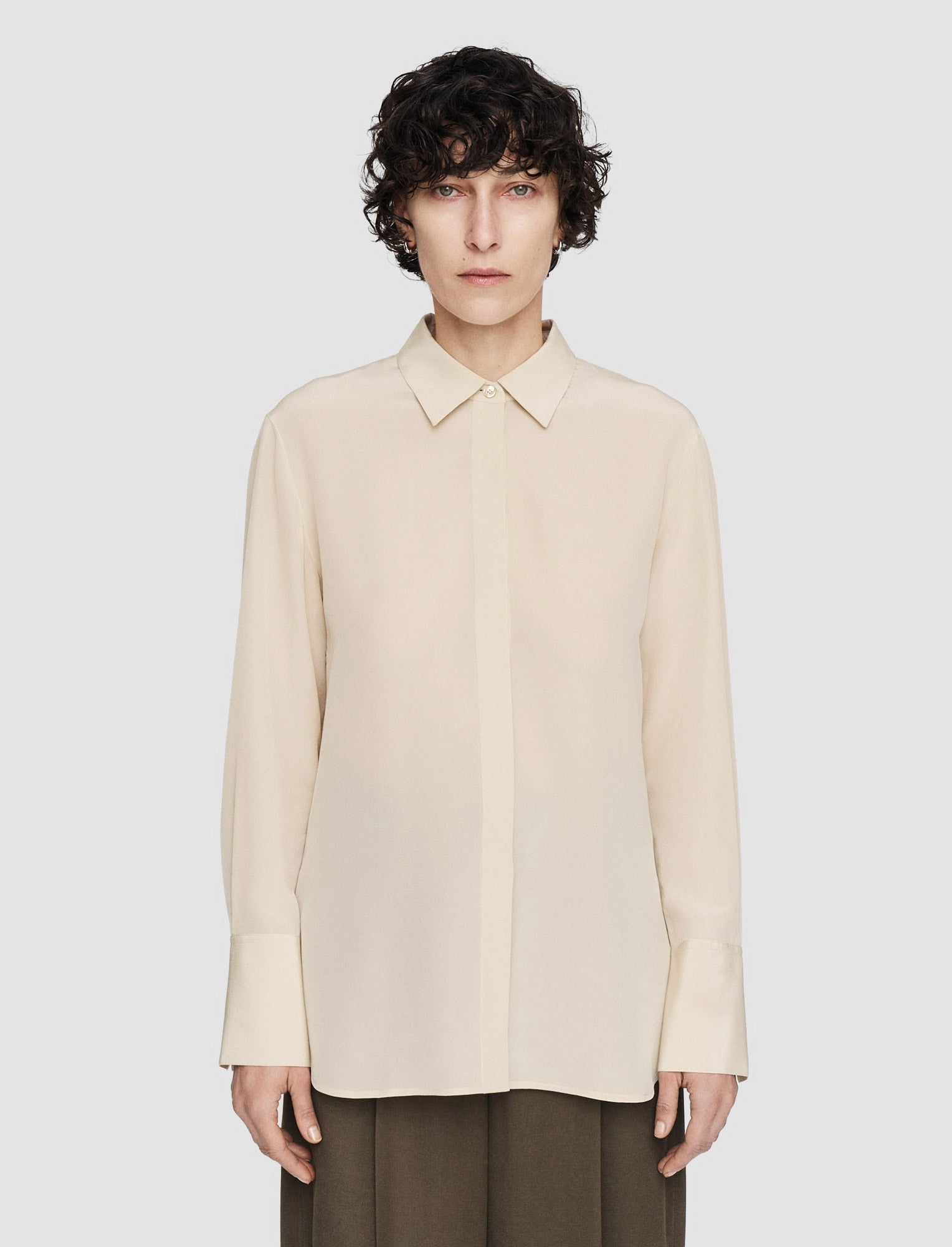 Silk Crepe de Soie Bold Blouse - 3