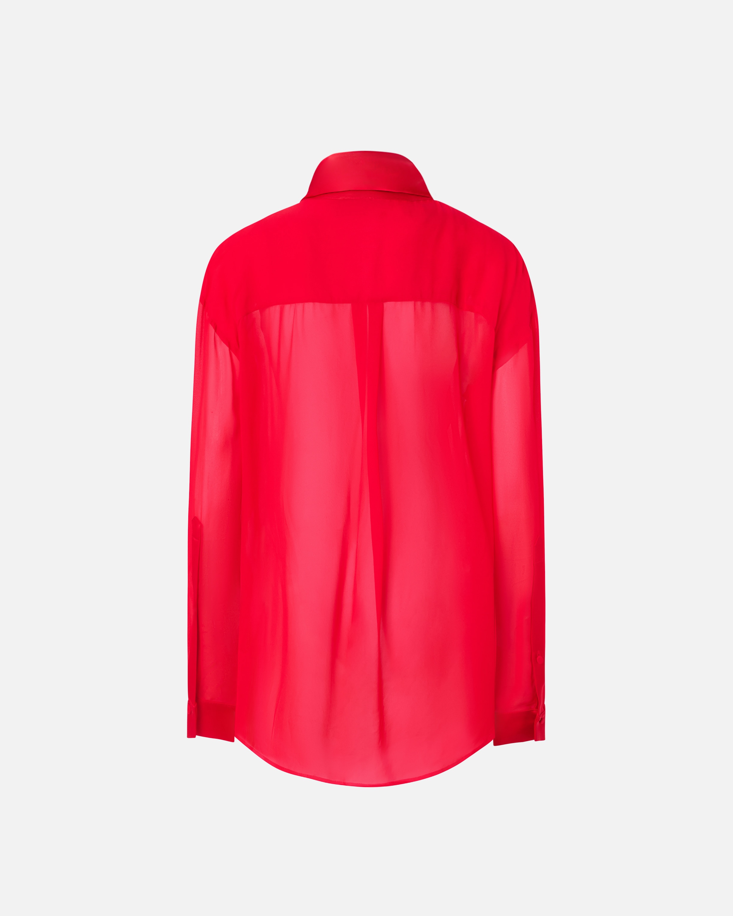 ELEGANT SHEER SHIRT WITH SATIN INSERT - 2