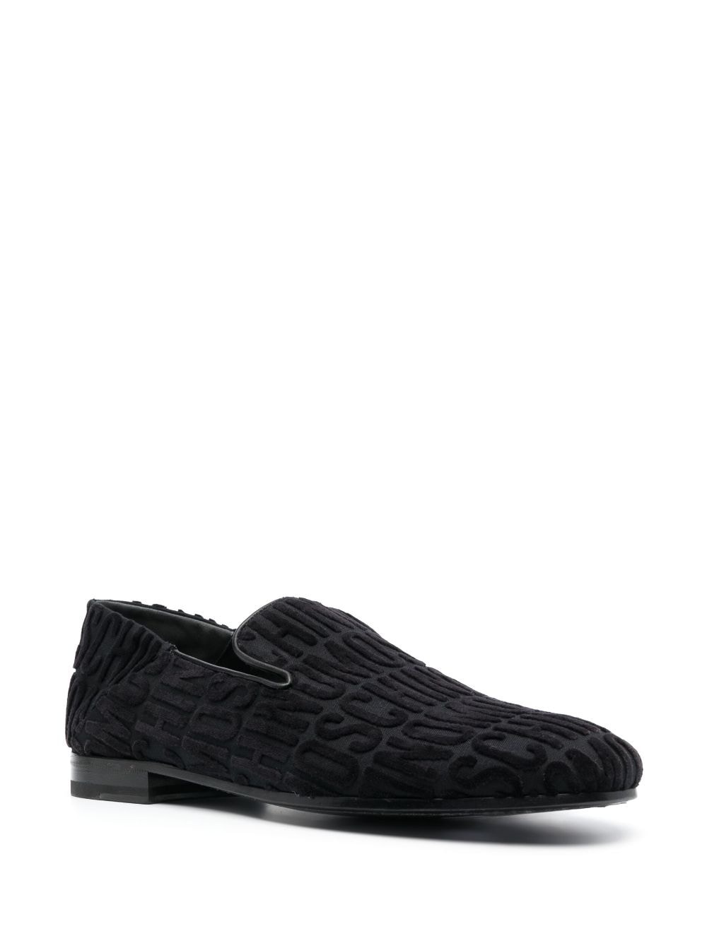 jacquard leather loafers - 2